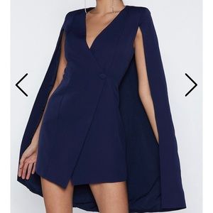 Cape Sleeve Blazer Dress
